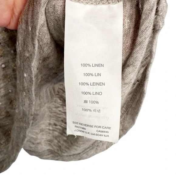 J. CREW GRAY GOLD SPECKLED 100% LINEN TEE SHRT SZ S - Picture 8 of 9